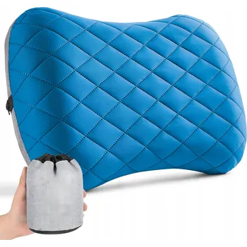 Polštář POLŠTÁŘ TURISTICKÝ KEMPINGOVÝ LEHKÝ PLÁŽOVÝ MODRÝ