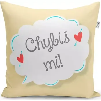 Polštář Sablio Polštář Chybíš mi: 40x40 cm