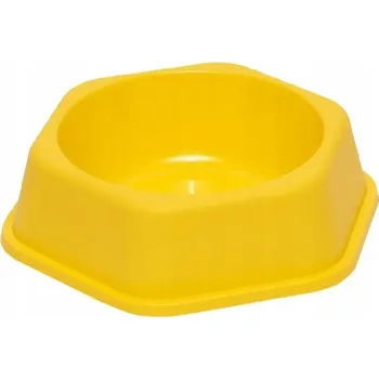 Miska pro psa PLASTOVÁ MISKA ŽLUTÁ 17 CM PRO PSA KOČKU NA VODU KRMIVO