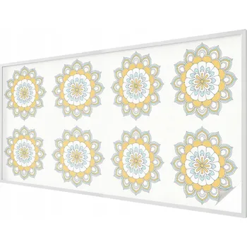 Okenní dekorace Dekorativní mléčná vitrážová fólie na okno, barevné mandaly 200x100 cm