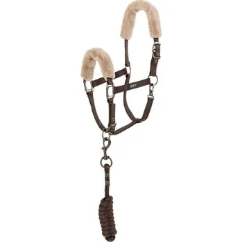 Ohlávka s vodítkem ANKY Velvet ATH25002 deep taupe COB