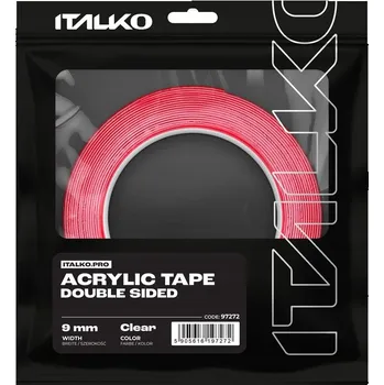 OBOUSTRANNÁ MONTÁŽNÍ AKRYLOVÁ PRŮHLEDNÁ PÁSKA SILNÁ 9mm x 5m ITALKO