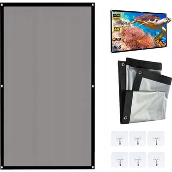 Projekční technika PROJEKČNÍ PLÁTNO HD 186X105CM POMĚR STRAN 16:9 SKLÁDACÍ PRO DOMÁCÍ KINO I KANCELÁŘ