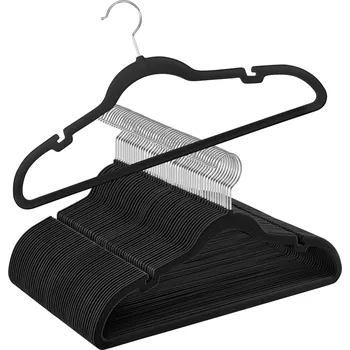 Věšák SADA VĚŠÁKŮ 50 KS SAMETOVÉ S PROTISKLUZOVOU ÚPRAVOU A TYČÍ