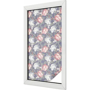 Okenní dekorace Dekorativní mléčná vitrážová fólie na okno, květinová elegance 50x100 cm