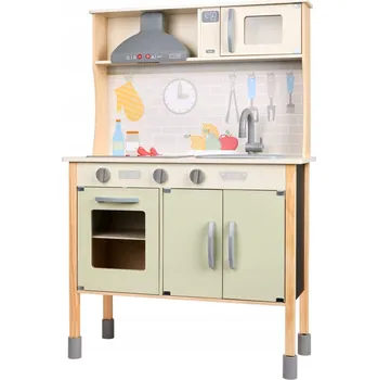Dětská kuchyňka DŘEVĚNÁ KUCHYŇKA PRO DĚTI MINI MATTERS SVĚTLO ZVUKY VÁNOCE + PŘÍSLUŠENSTVÍ