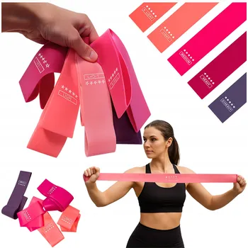 ODPOROVÉ GUMY NA CVIČENÍ SADA 5 KS MINI PRO STREČINK DÁMSKÝ TRÉNINK