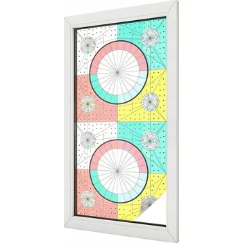 Okenní dekorace Dekorativní Fólie mléčná fólie Samolepicí geometrická kolečka 50 x 100 cm