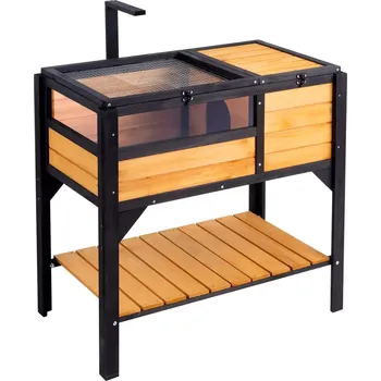 Dřevěný želví domeček výběh pro plazy klec pro gekona, ještěrku, hada|VEVO světlá