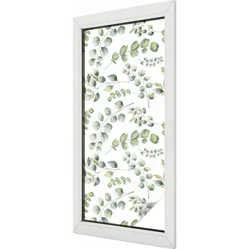 Okenní dekorace Dekorativní okenní fólie s mléčným efektem a motivem botanických listů, 50x116 cm