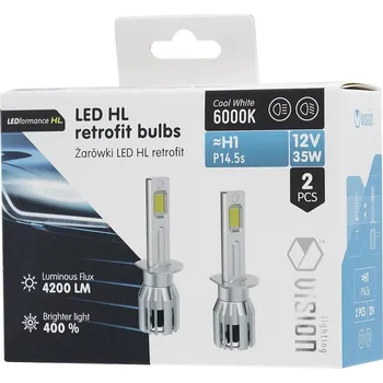 Autožárovka 2ks žárovka LED H1 12V 35W 4200LM VISION