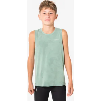 KIPRUN Dětské běžecké bezešvé tílko 900 Light 10 LET ZELENÁ