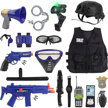 Karnevalový kostým Kostým Policista 18 DÍLŮ Kostým pro kluka POLICIE univerzální velikost