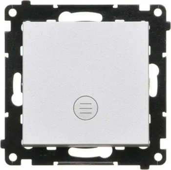 vypínač Vypínač jednopólový, s orientačním LED podsvětlením, řazení 1So, 10 A / 230 V~,, Simon 55 TW1L.01/143, hliníková