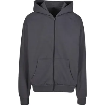 Pánská mikina Build Your Brand Ultra těžká zipová mikina ve střihu Box 460 g/m Barva: šedá tmavá, Velikost: M BY192