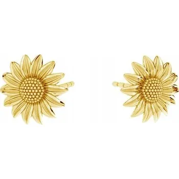 Náušnice Květiny SLUNEČNICE stříbrné pozlacené náušnice