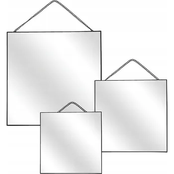 Zrcadlo SADA 3 ZÁVĚSNÝCH ZRCADEL ZRCADLO ČTVERCOVÉ LOFT