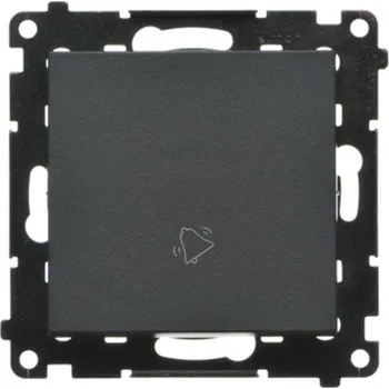 vypínač Tlačítko zapínací, s piktogramem “zvonek”, řazení 1/0, 10 A / 230 V~,, Simon 55 TD1.01/149, černá metalizovaná