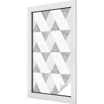 Okenní dekorace Dekorativní okenní fólie, mléčné sklo, šedé trojúhelníky, 50x100 cm