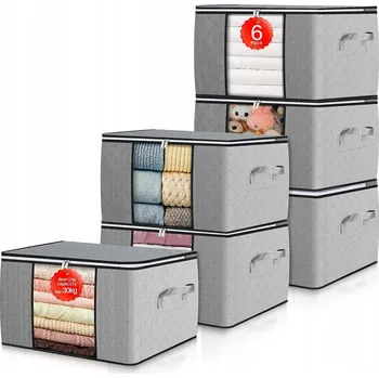Úložný box ÚLOŽNÝ BOX NA OBLEČENÍ ORGANIZÉR DO SKŘÍNĚ KONTEJNERY 90L x6