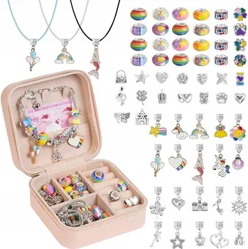 dětská sada na výrobu šperků SADA NA VÝROBU NÁRAMKŮ, BIŽUTERIE A NÁHRDELNÍKŮ PRO DÍVKY DÁREK