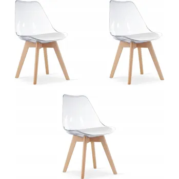 Jídelní židle Židle MARK - transparentní / přírodní nohy x 3