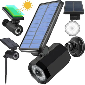 Venkovní osvětlení VERK GROUP Solární lampa 8 vedla poháněná zahradní soumrak senzor pohybu pro zahradu