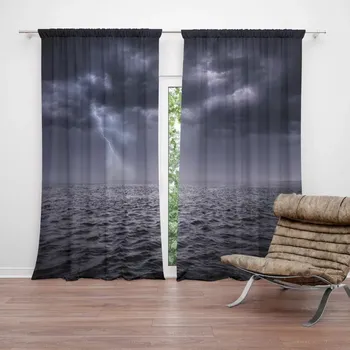 Závěs Sablio Závěs Bouře nad mořem: 2ks 140x250cm