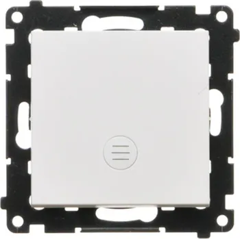 vypínač Tlačítko zapínací, bez piktogramu, s orientačním LED podsvětlením, řazení 1/0So, 10 A /, Simon 55 TP1L.01/111, bílá
