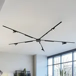 Lindby Systém kolejnic 48 V Lumaro, světelná lišta, 10-ramenná, černá - Treiber - Ø 13 cm, výška 4,3 cm; stínidla na lampu malá - délka 13,1 cm, šířka 2,4 cm, výška 5,35 cm; stínidla na lampu velká - délka 25,7 cm, šířka 2,4 cm, výška 2,8 cm černý 5 x 10