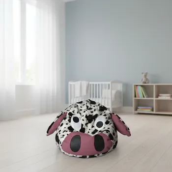 Sedací pytel ArtPP Dětský sedací pytel KRAVIČKA 75x75x80 cm bílá/černá/růžová