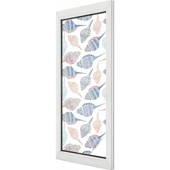 Okenní dekorace Fólie na okna mléčná - okenní fólie na sklo, balkon, motiv mořské mušle 50x146 cm