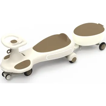 Dětské vozidlo Odrážedlo gravitační Arti LED a vozík k odrážedlu - béžové