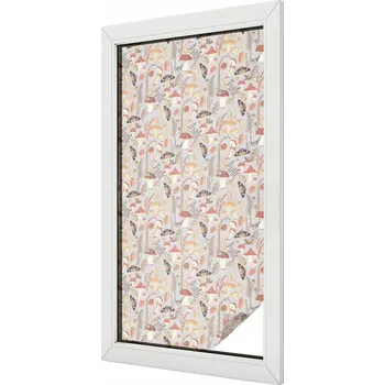 Okenní dekorace Samolepicí Fólie na Okno Mléčná Dekorativní Vitrážová s Hnědými Pruhy 50x100 cm