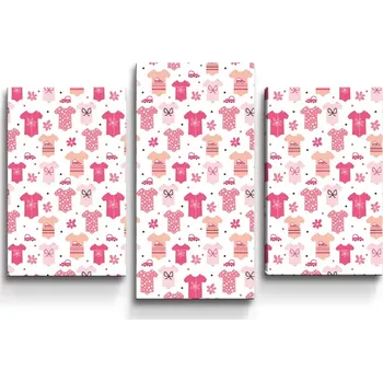 Obraz Sablio Obraz - 3-dílný Růžové oblečky - 75x50 cm