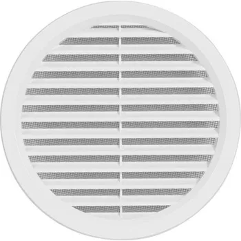 Větrací mřížka Ventilační mřížka s plastovou síťkou průměr 125mm, bílá
