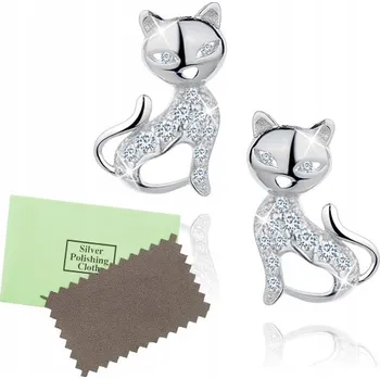 Náušnice STŘÍBRNÉ NÁUŠNICE 925 PRO DÍVKY KOČIČKY