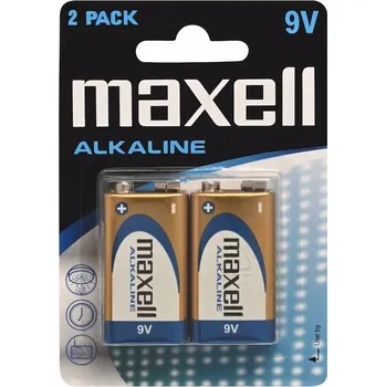 Článková baterie Alkalická baterie Maxell 9V (6F22) 2 ks