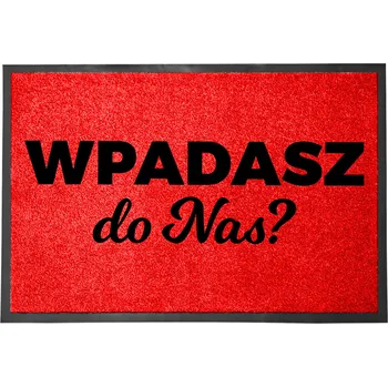 Rohožka VCHODOVÁ ROHOŽKA ČERVENÁ 40X60CM KE DVEŘÍM S HUMOREM VTIPNÁ "VPADÁŠ?"