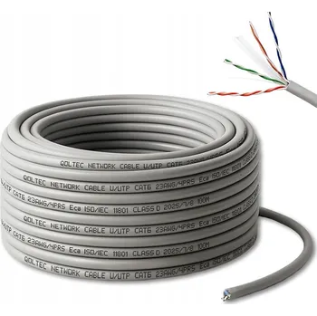 Síťový kabel Patchcord 100m CAT6 UTP LAN Kabel pro router Internet 1Gb/s Měděný Qoltec