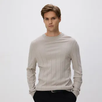 Pánský svetr Reserved - Svetr s viskózou - béžová - 028FR-08X - 028FR-08X-XXL