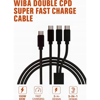 Datový kabel Kabel Viaking USB-C - USB-C 1,5 m černý