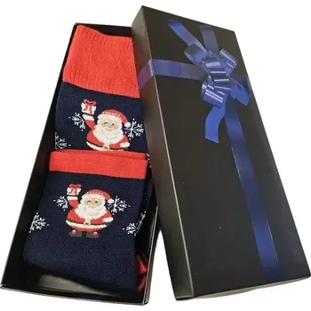 Dámské punčochy Ponožky v krabičce On a Ona Santa (2 páry) - tmavě modrá / B