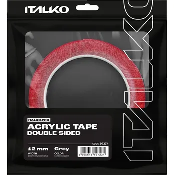 Lepicí páska OBOUSTRANNÁ MONTÁŽNÍ AKRYLOVÁ PÁSKA SILNÁ ŠEDÁ 12mm/5m ITALKO