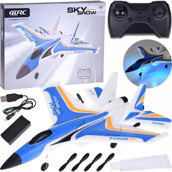 RC model auta Lehký pěnový RC letoun s LED osvětlením SKY SHOW, USB nabíjení