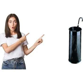 Věšák Kovový stojan na deštníky - Černý