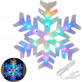 Vánoční dekorace VÁNOČNÍ DEKORACE SVĚTLO NA OKNO SNĚHOVÁ VLOČKA LAMPY 40 CM