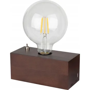 Lampička Theo Stolní Lampa 1xE27 Max.25W Bukové Dřevo s Integrovanou USB Nabíječkou