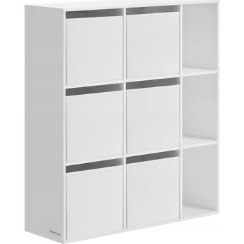 Knihovna Regál Songmics, knihovna, 83 cm x 91,8 cm x 27 cm, bílý