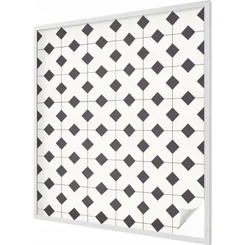 Okenní dekorace Ozdobná Fólie mléčná fólie Samolepicí Diamanty černobílé 100x116